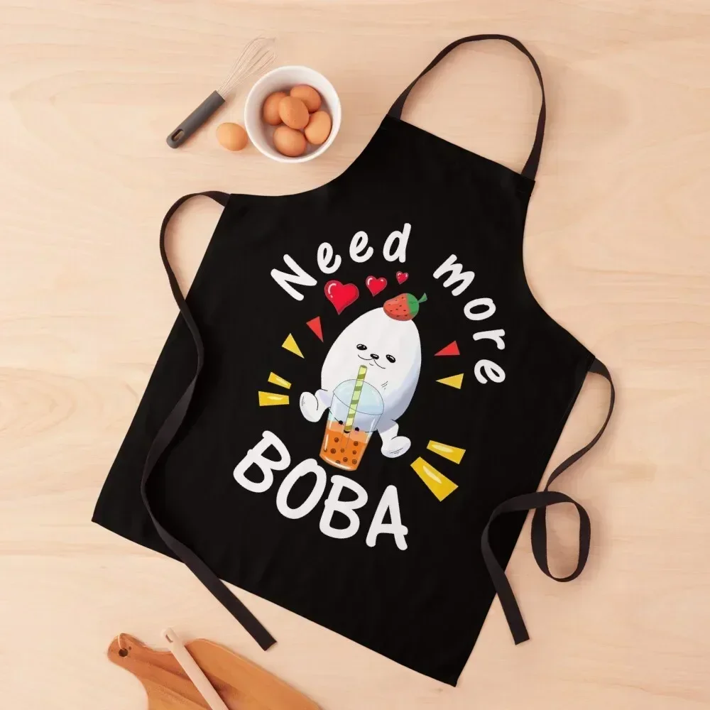 

eggdog boba Apron Men's Kitchen barber men cleanings Kitchen Handle For Women Apron