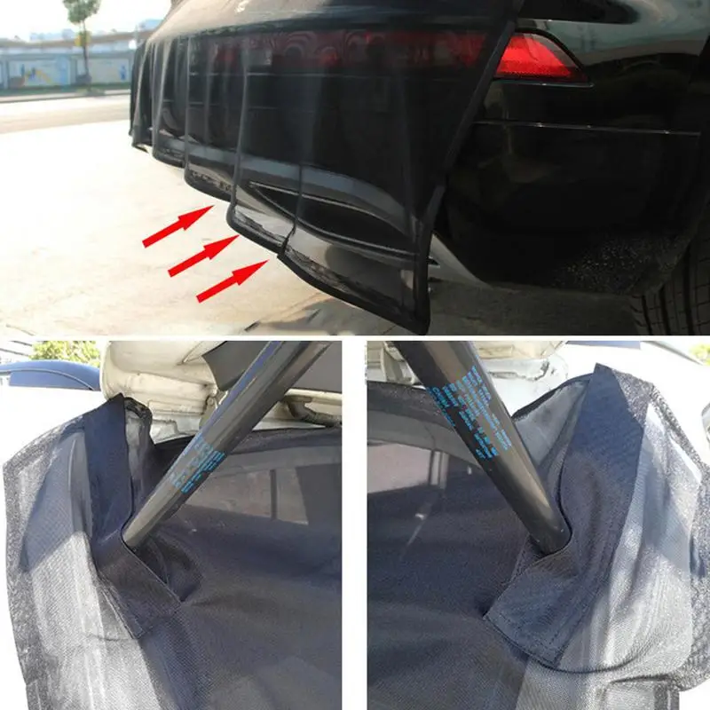 Car Camping Net Tailgate Sliding Door Flying Mesh Rear Sunshades Breathable Privacy Protection Tailgate Net Car Camping