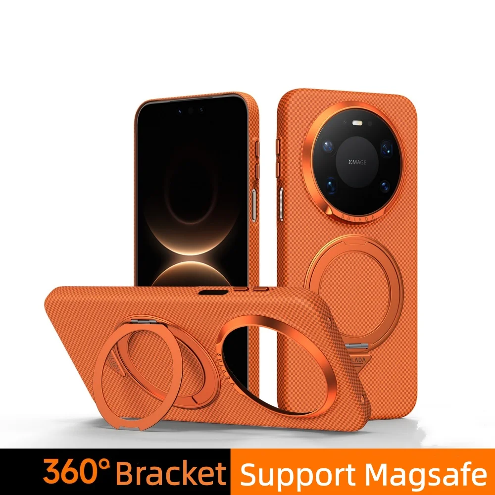 

Magnetic Aramid Fiber Pattern PC Case For Huawei Mate80 Pro Max 80 Bracket Cover