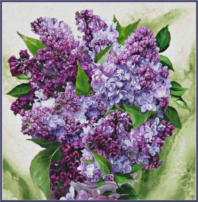 Lilac Flower bouquet Counted Cross Stitch Kits Needlework Embroidery Crafts 14CT Unprinted Aida DIY Arts Handmade Home Decor