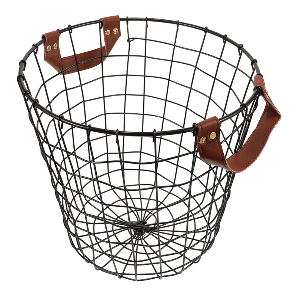 

Large Round Iron Firewood Basket Heavy Duty Metal Wood Storage Carrier Rustic Farmhouse Style Outdoor Camping Fireplace