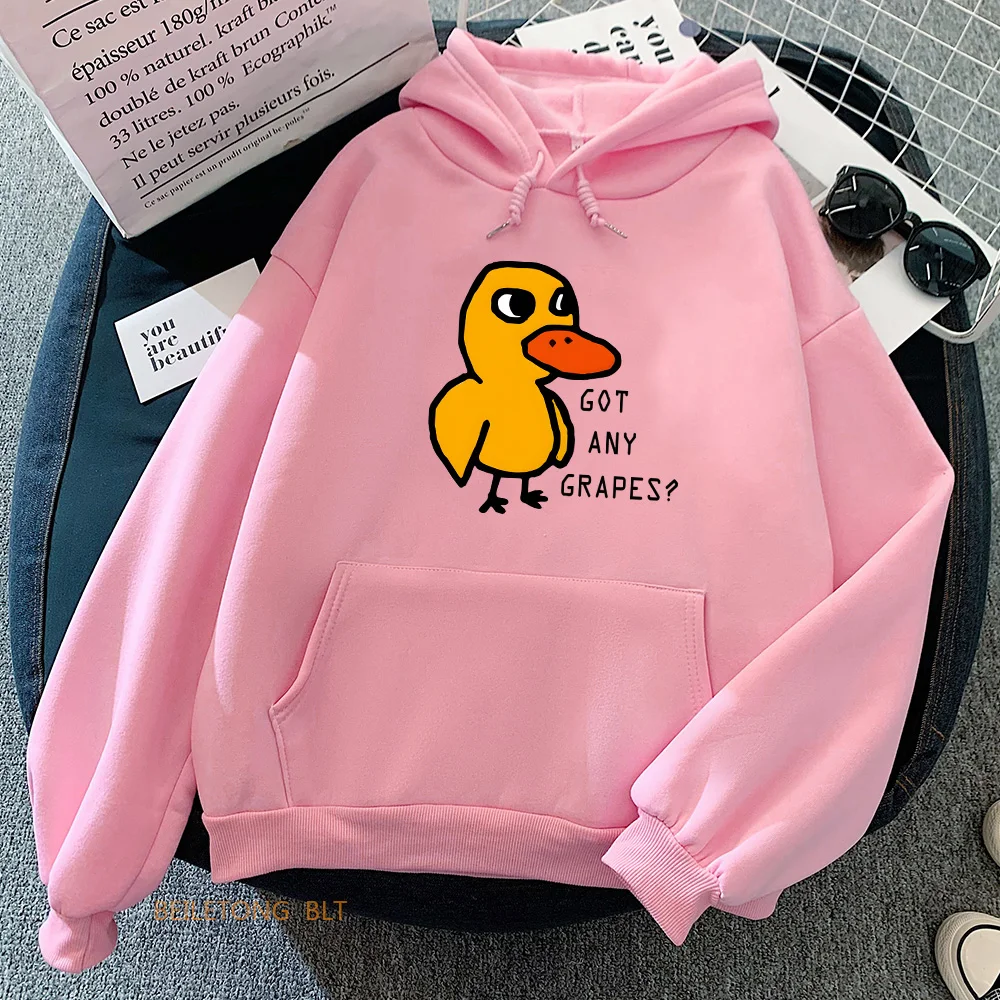 The Duck Song Got Any Grapes Hoodies Kawaii Girls Winter Fleece Sweatshirts Long Sleeve Women/Men Hooded Pullovers Casual Hoody