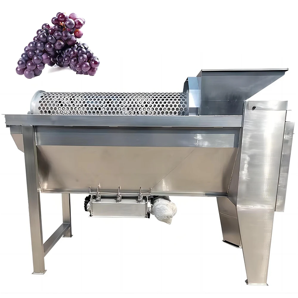 Grape Skin Peeling Stem Crusher for Wine Making Stalks Removing Squeezing Crusher and Destemmer Peeler Machine