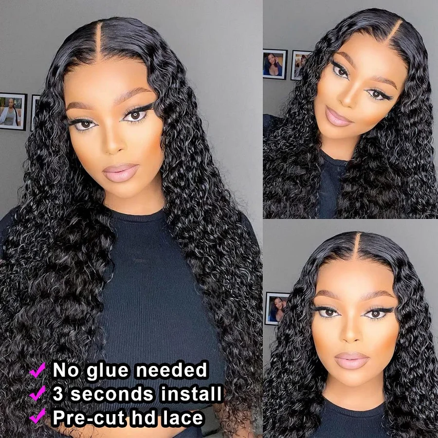 4x4 Hd Lace Curly Human Hair Wigs For Women Deep Wave Wig Human Hair Glueless Wig Human Hair Brazilian Wigs On Sale