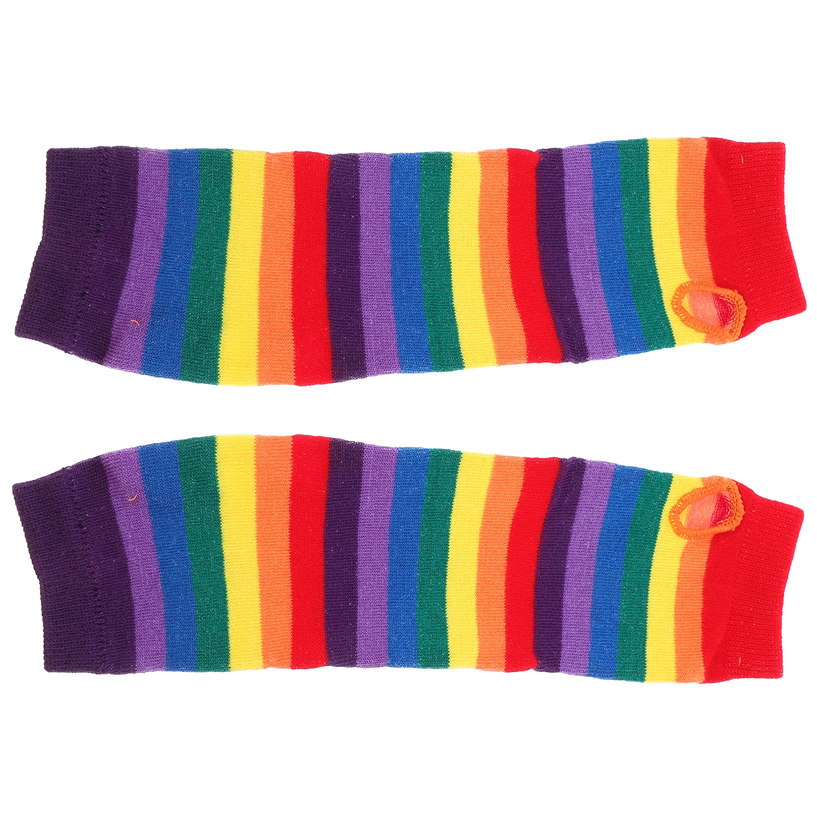 

Rainbow Stripes Warmer Colorful Fingerless Gloves Reusable Soft Anti-Slip Elastic For Women Sport Outdoor Party Use