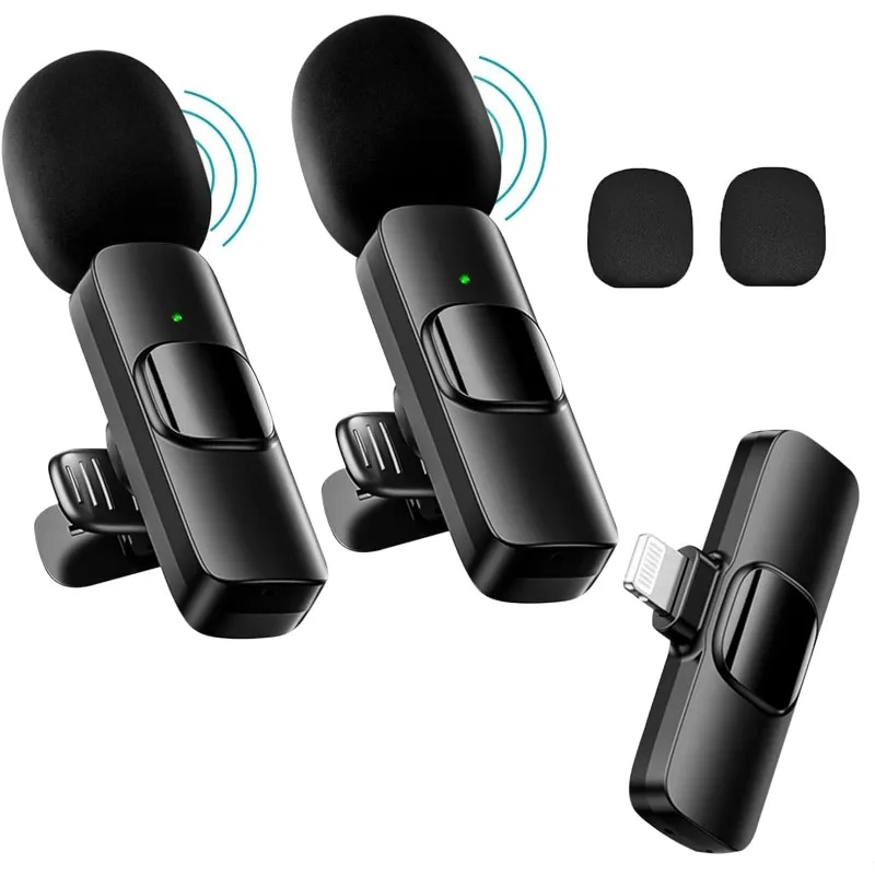 Mini Wireless Microphone for iPhone iPad Wireless Lavalier Microphone for iPhone Video Recording Live Streaming YouTube TikTok