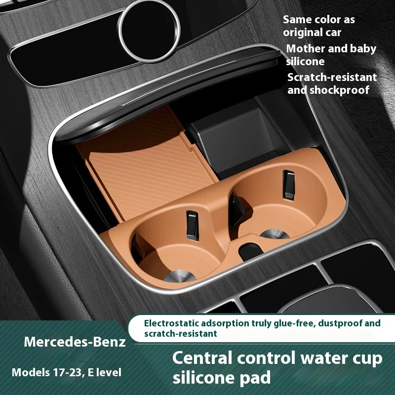 For Mercedes-Benz E-Class E300L E260L 2017-2025 Car Central Control Storage Pad Cup Silicone Pad Interior Decoration