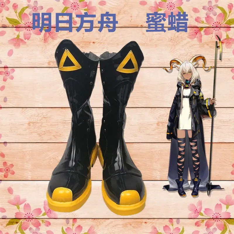zapatos-de-cosplay-de-anime-arknights-beeswax-botas-cortas-de-cuero-pu-negras-para-carnaval-de-halloween