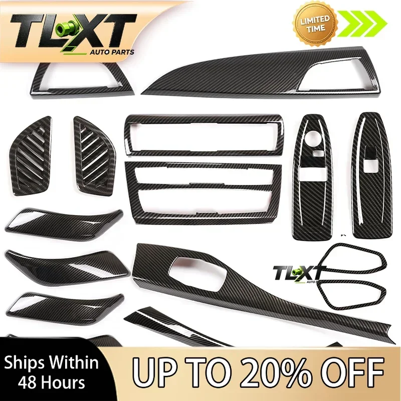 ABS Carbon Fiber Car Center Control Interior Decoration Sticker For BMW 1 2 Series F20 F21 F22 F23 2012-2018 Car Accessories