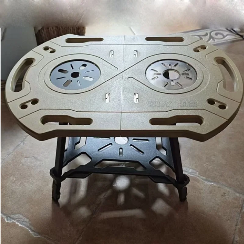 Ultralight Portable Small Folding Tactical Camping Table with Modular Interlocking Design ABS Tabletop for Outdoor Picnic