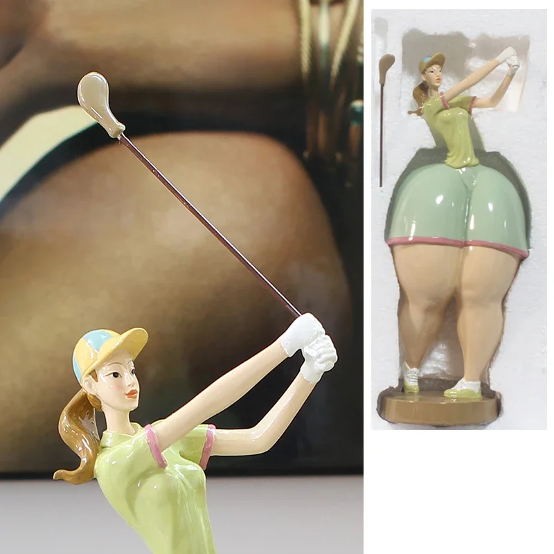 Imagem -06 - Nordic Ins Golf Beleza Mulher Gorda Ornamentos Artesanato Casa Sala de Mesa Fat Girl Figurines Clubes Estátuas Acessórios de Decoração