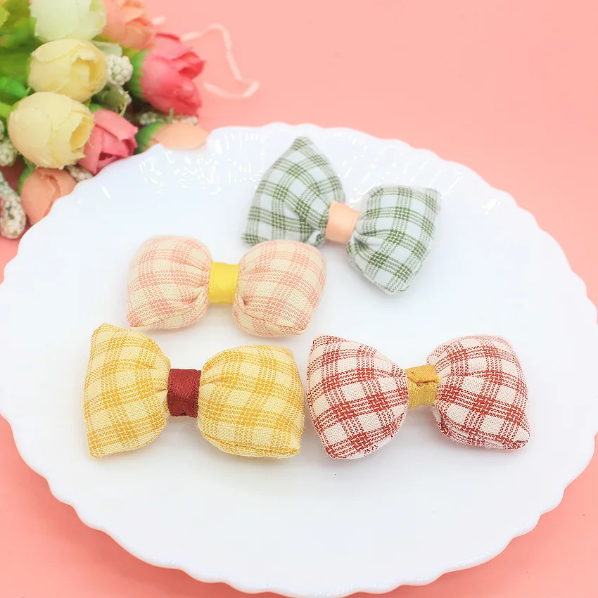 Colorful Bow Padded Patches, Appliques for Clothes, Sewing Supplies, DIY Hair Decoration, 5*3cm, 10 PCs/Lot