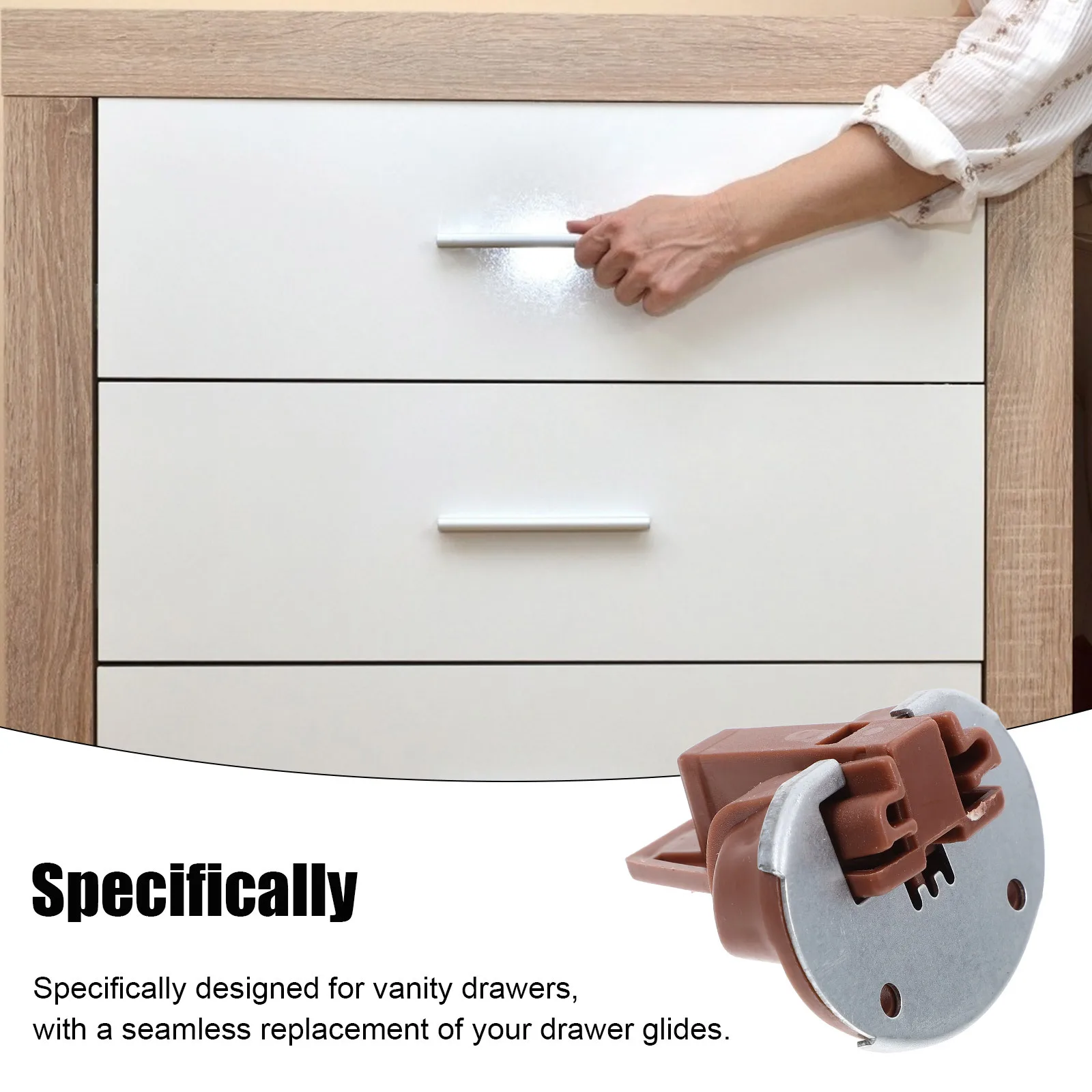 

2Sets Drawer Slide Replacement Kit Plastic Iron Dresser Drawer Slides Stoppers Undermount Center Mount Bottom Mount Replacement