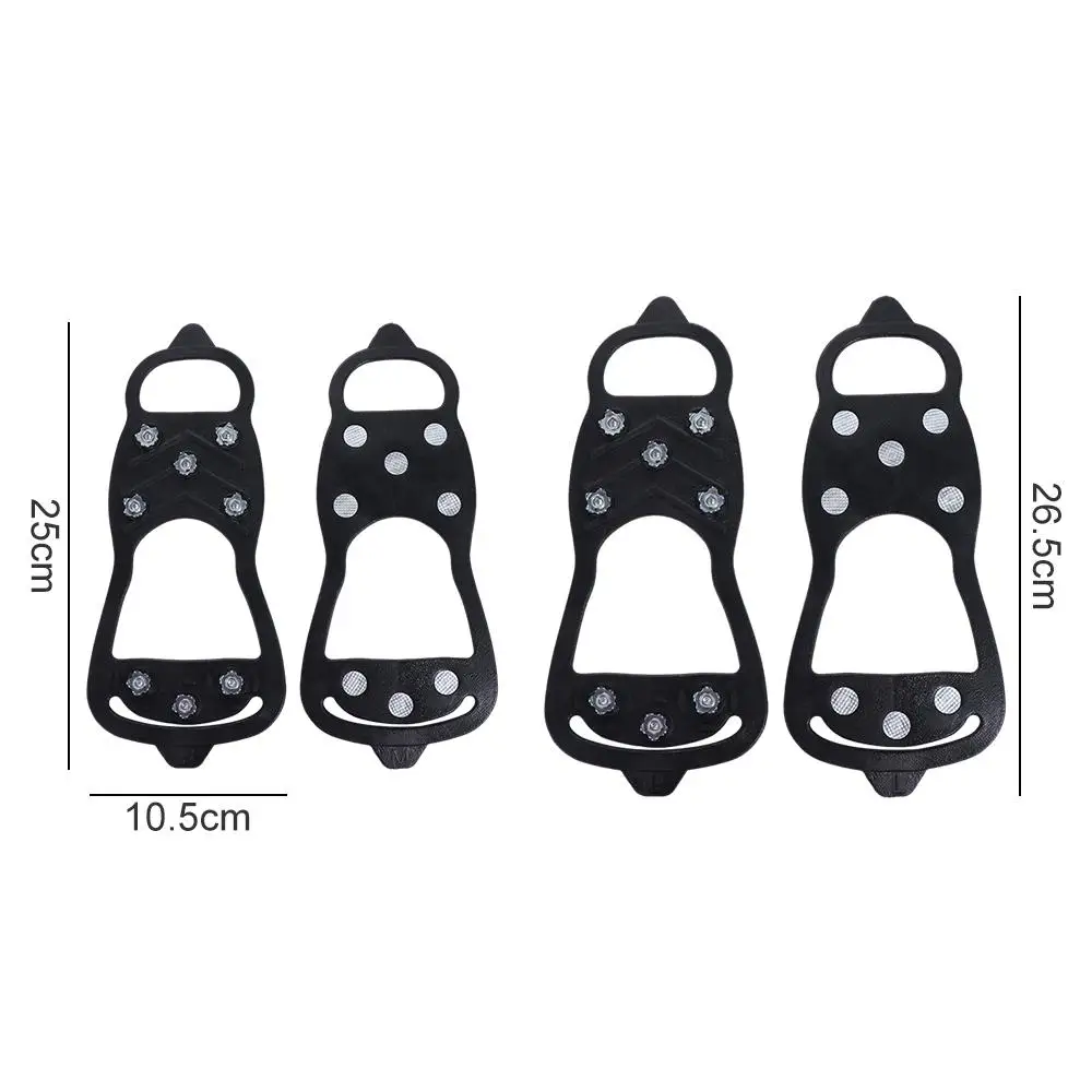 Crampones antideslizantes de Tpe para pesca en hielo, empuñaduras para zapatos, pinchos para nieve, 8 dientes, Unisex