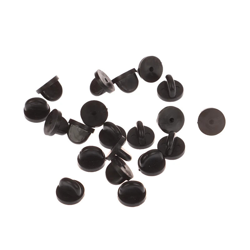 20Pcs Black Transparent Rubber Brooch Pin Back Squeeze Badge Holder Brooch Accessories