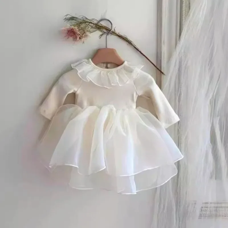 

Newborn Baby Girl Tulle Romper TUTU Dress Infant Toddler Lace White Puff Vestido Birthday Marry Spring Summer Baby Clothes 0-2Y