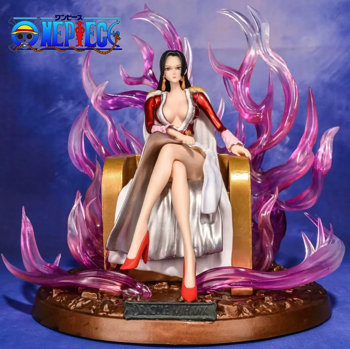 

18cm Anime One Piece Boa Hancock Figure Throne Empress Sitting Lady Action Figurine Pvc Model Delicate Decoration Statue Gifts