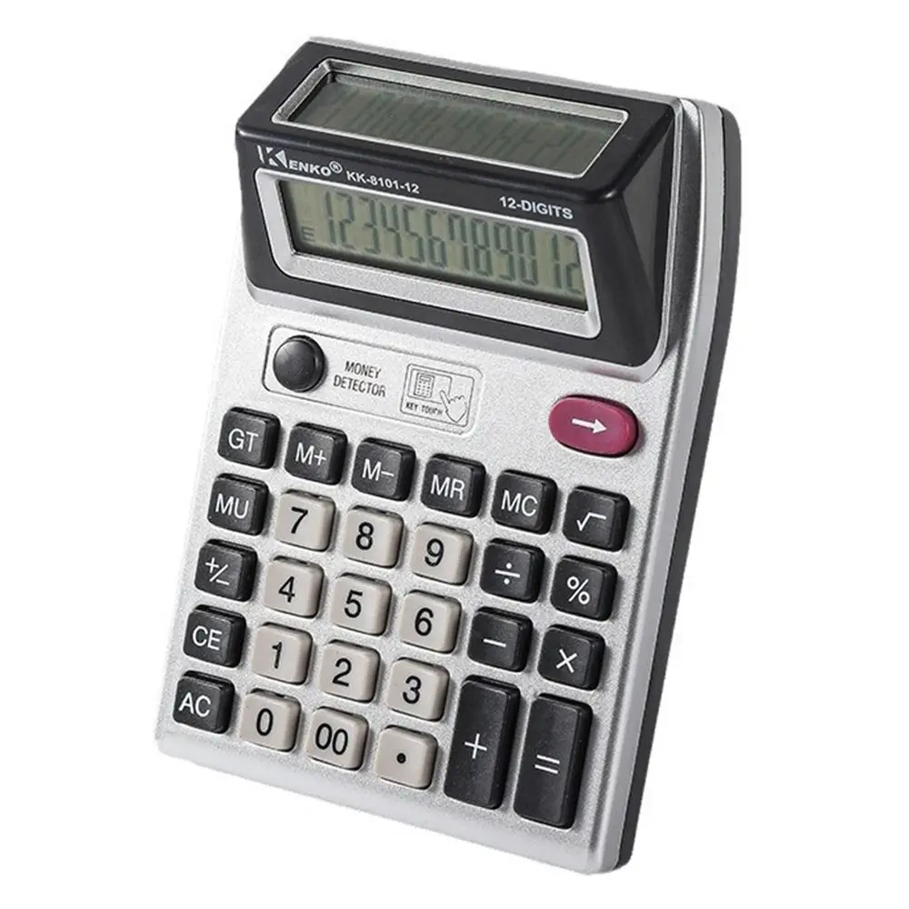Dual Screen 12 Digits Calculator Multifunctional Battery Powered Mechanical Calculator Stationery Efficient Calculation