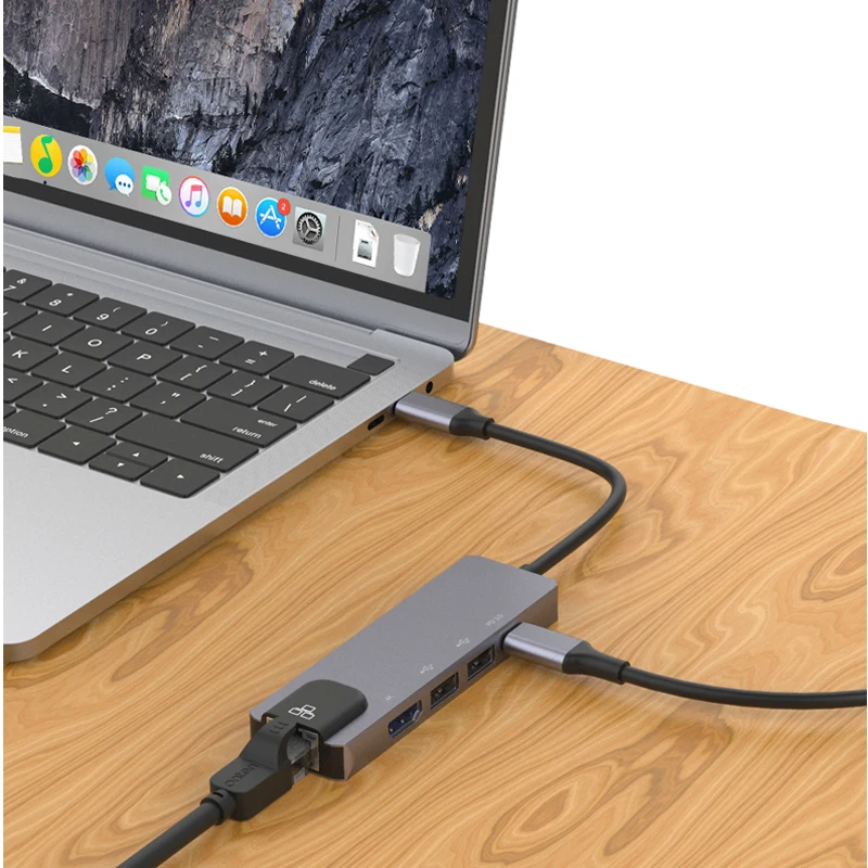 محول من النوع c RJ-45 LAN محول قفص الاتهام USB C إلى HDMI متوافق محول الفاصل محول 4K @ 60 هرتز usb محور مشاركة الشاشة