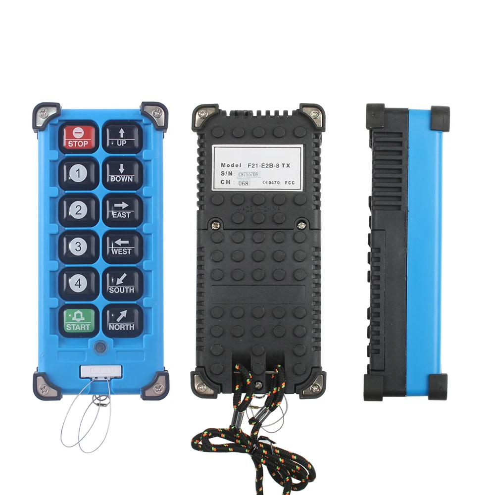 F21-E2B-8 industrial remote controller switches 8 Channels key Direction button Hoist Crane Truck Radio Remote Control System24V