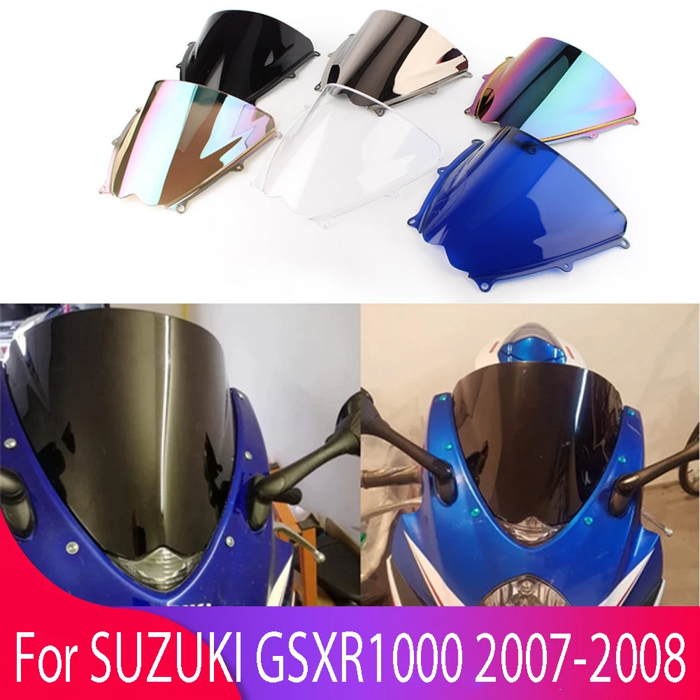 Windshield For Suzuki GSX-R GSXR 1000 GSXR1000 2007-2008 K7 Double Bubble WindScreen Motorcycle Accessories Fairing Deflector