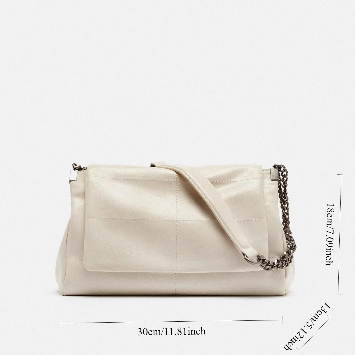 حقيبة روك كوميوتر الضالة للنساء ذات سعة كبيرة وحقيبة كتف بسلسلة معينية قابلة للطي #6