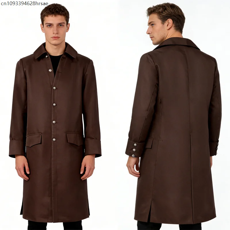 

Men's Medieval Retro Palace Pirate Cosplay Trench Coat Renaissance Party Knight Role Play Stage Performance Gothic Punk Costumes