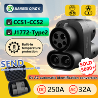 EV CCS1 to CCS2 adapter DC and AC  support Charging pile CCS1 to CCS2 adaptador  for new energy vehicles charger adaptor byd