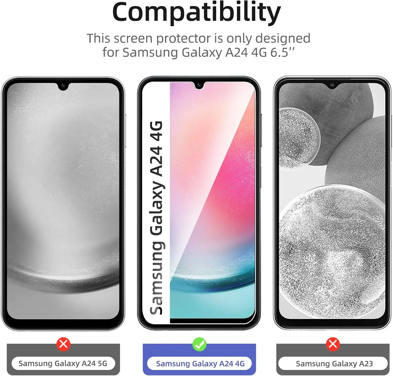 

HD Full Cover Tempered Glass For Samsung Galaxy A24 4G Film