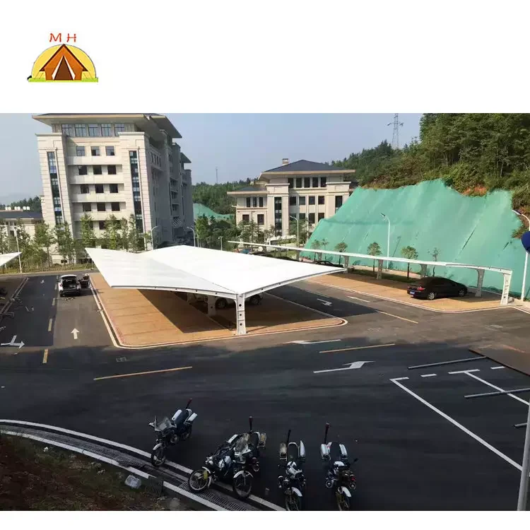 Outdoor Seven Zigzag Steel Membrane Structure Car Parking Shelter/Modern Design Luxury Parking Tent