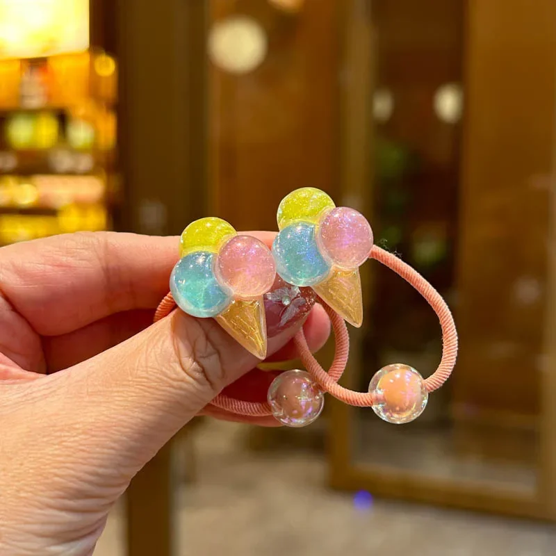 1 Pair Rainbow Elastic Hair Bands for Girls Children's Lovely Hair Accessories Baby Headwear Ties image 5