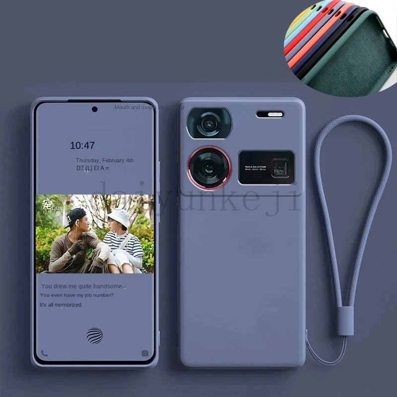 Жидкие силиконовые чехлы для телефонов ZTE Nubia Z60 Ultra Z60S PRO Z60SPRO Z60ultra, защитный чехол для телефона, мягкий с ремешком Funda