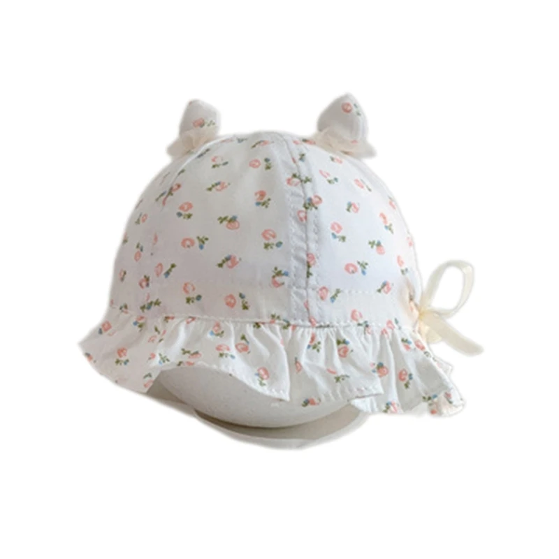 Sombrero Fetal con protección solar para bebé, gorros pescador con estampado flores para niños pequeños, envío directo