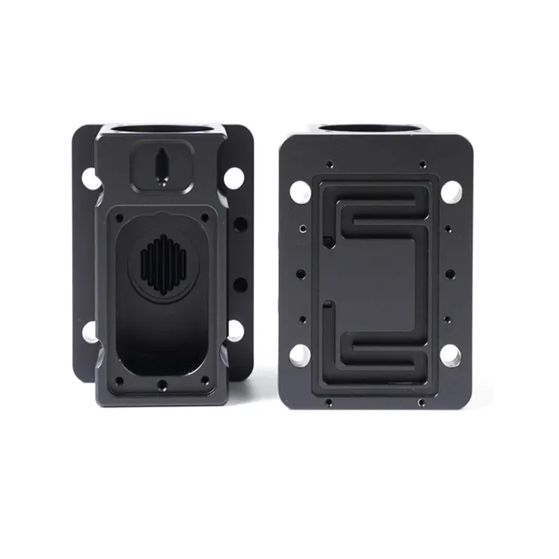 

CNC machining black anodized aluminum alloy equipment heat dissipation chamber kit