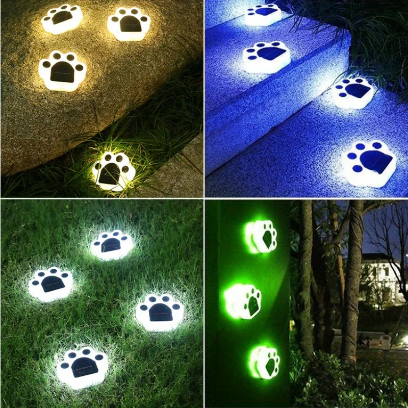 1pc Solar Lights Outdoor Waterproof Pet Footprint Light Solar Outdoor Lamp Waterproof Led Lawn LED Light