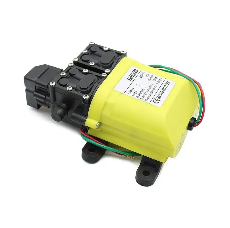 Imagem -05 - Grande Fluxo Duplo Cabeça Diafragma Bomba de Água com Cobre Conector Lavadora do Carro Pulverizador Esterilizador 12v 120w 8l por Min