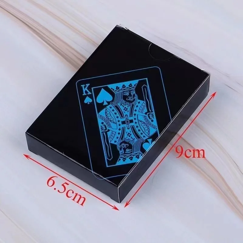 Waterproof PVC Pure Black Magic Box-Packed Plastic Playing Cards 54pcs Cards Set Deck Poker Classic Magic Tricks Tool Board Game