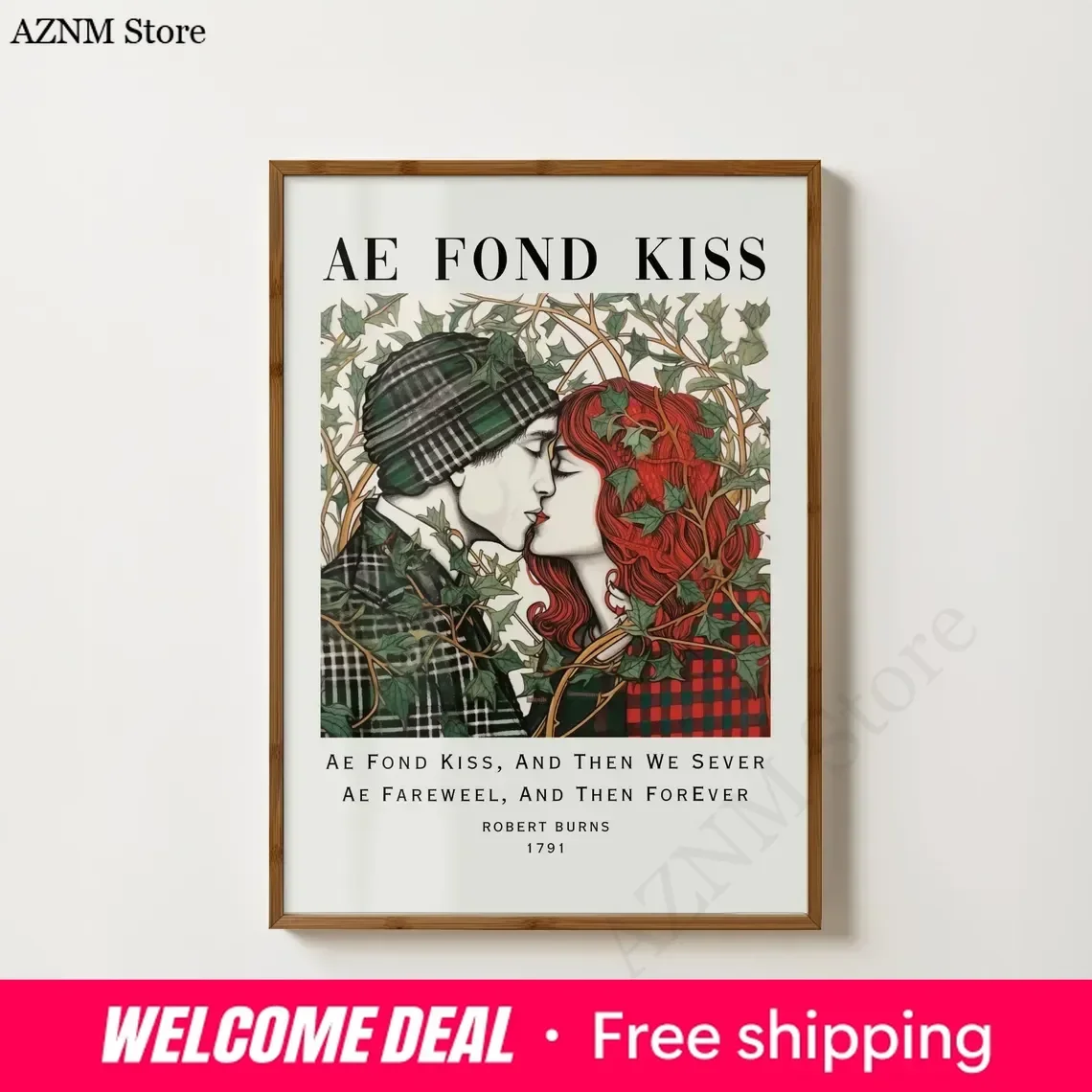 Scottish Art Prints, Robert Burns Wall Art, Scotland Wall Art, Ae Fond Kiss, Scottish Slang, Scotland Gifts, Robert Burns Poe