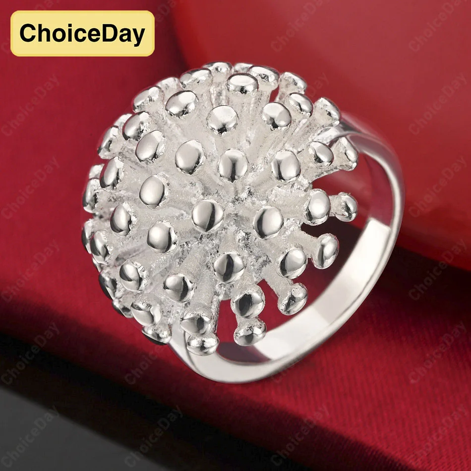 

ChoiceDay 925 Sterling Silver 5-10 Exquisite Sea Urchin Ring Women's Gift Party Jewelry Gift Accessories Wedding