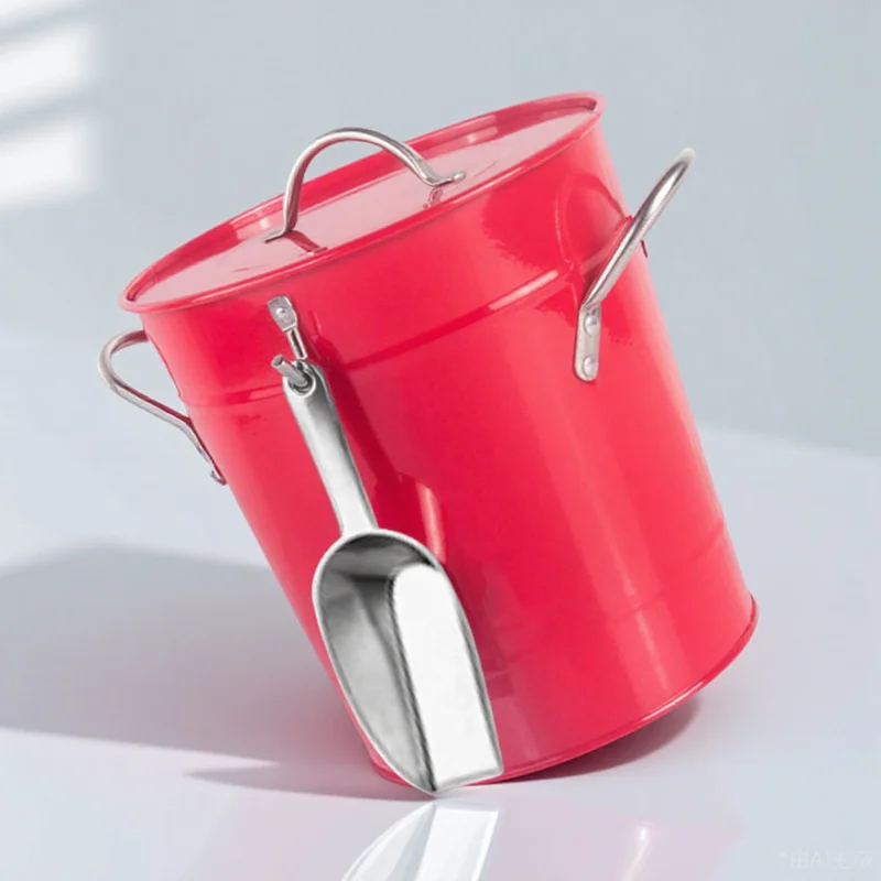 

1 set Insulated Ice Bucket Portable Beer Wine Cooler Storage For Bar Ktv Restaurant Home Space-Saving Handle Iron
