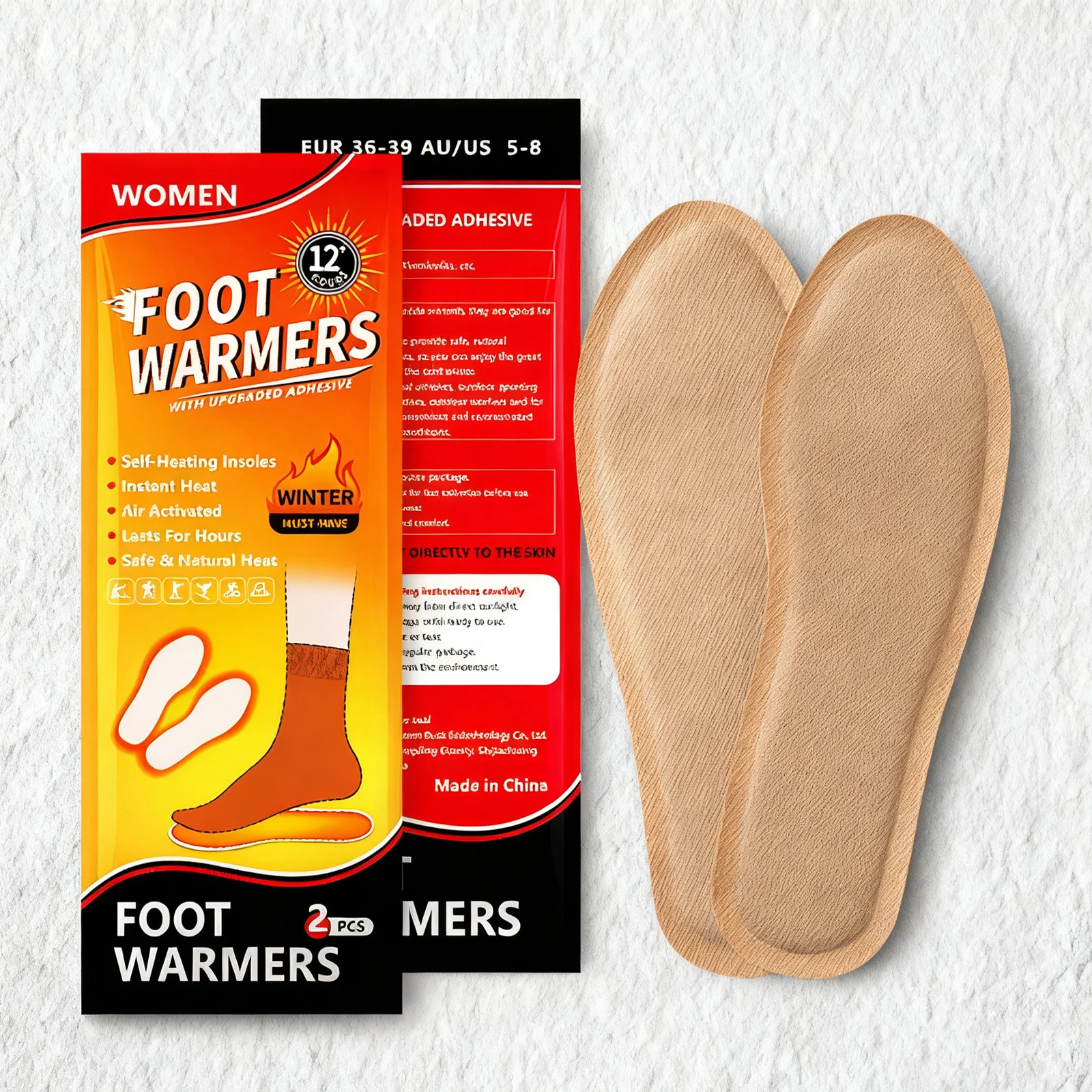 

10 Pairs Heated Insoles Warmers Disposable Air Activated Warmers Odorless Feet Warmers for Hunting and Outdoor Sports
