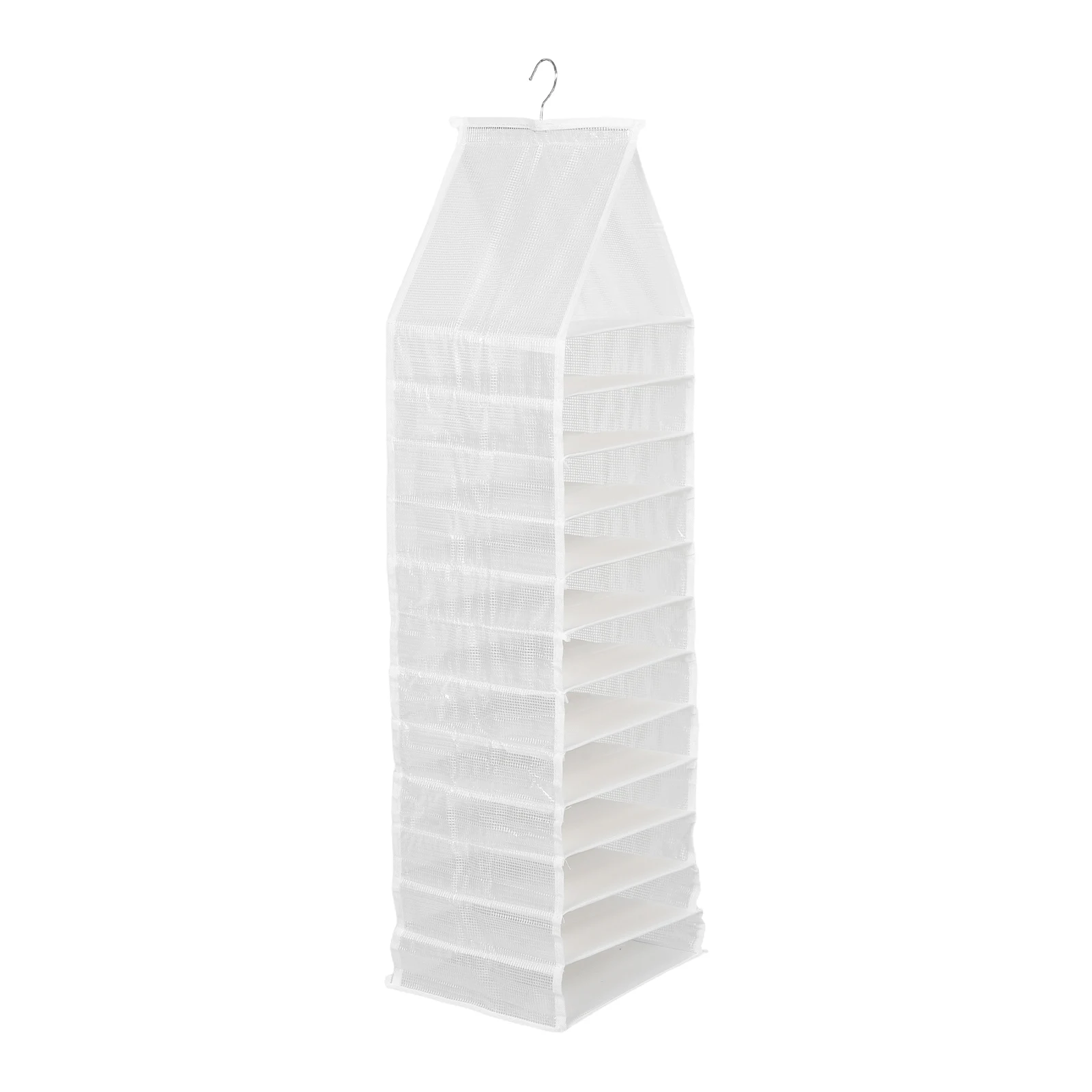 

12-Layer Hanging Closet Organizer Bag Pvc Mesh Storage For Clothes Pants Wardrobe Garment Bag Space-Saving Multi-Function
