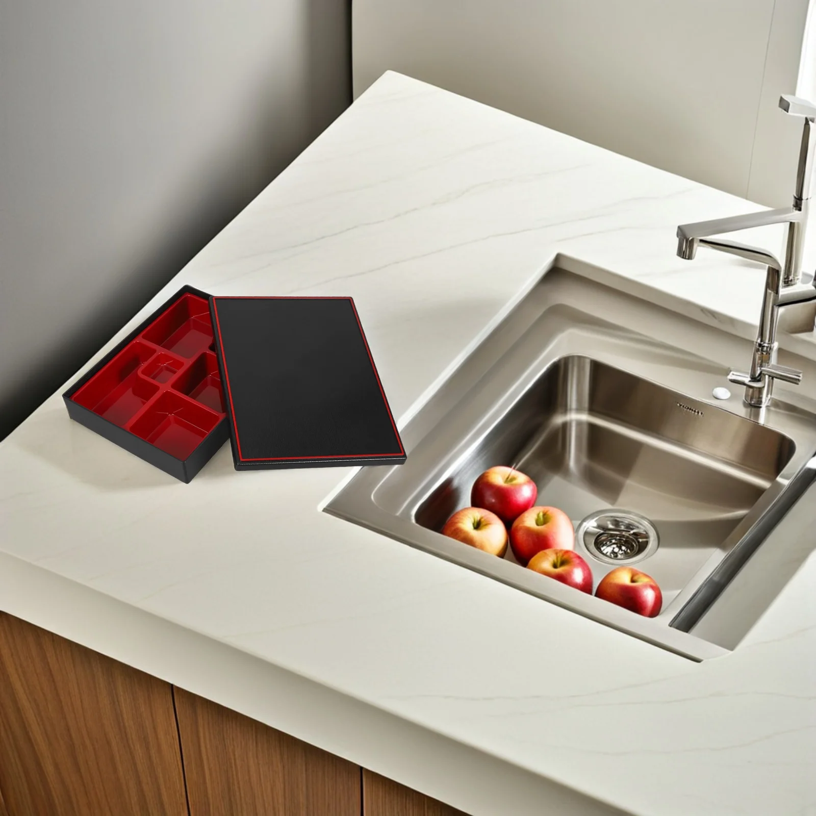 

Bento Lunch Box 6 Section Japanese Sushi Box Greaseproof Divided Food Container Portable Tray for Adults Work Travel