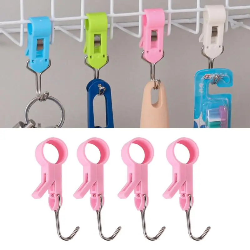 

4PCS Stainless Steel Closet Rod Hooks Heavy Duty Utility Hooks For Hanging Pots Pans Mugs Towels Oven Mitts Sundries Organizer