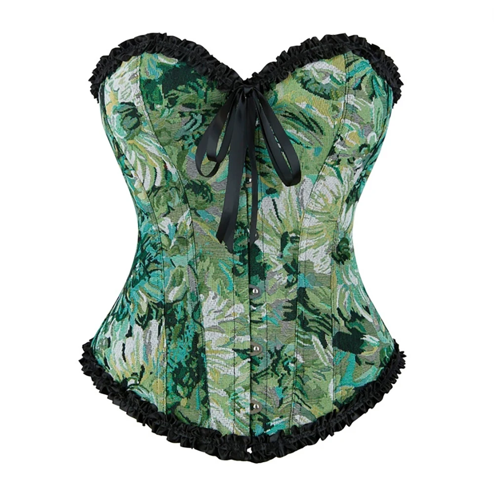 

Women Victorian Women Sexy Corsets Bustiers Floral Lace Tops Shapewear Burlesque Vintage Corset Gothic Satin Lingerie Corselet