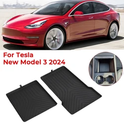 Per il nuovo modello Tesla 3 Highland 2024 Center Console Organizer vassoio scatola di immagazzinaggio stivaggio riordino inferiore tappetino inferiore vassoio Cup Pads