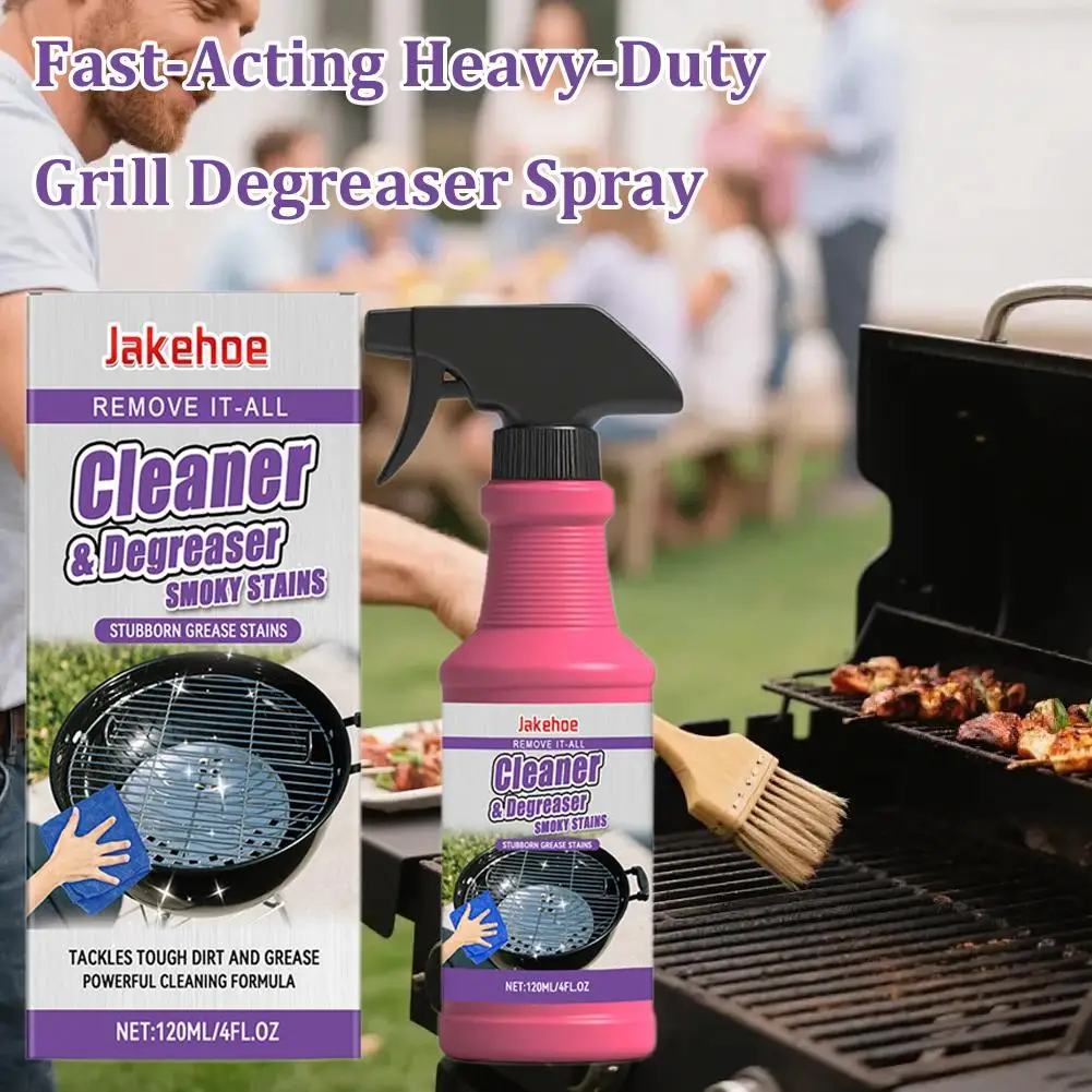 120ml Powerful Grill Stove Cleaning Spray with Sponge Ovens Pan Cleaner Heavy Duty Degreaser For Removing Stubborn Grease