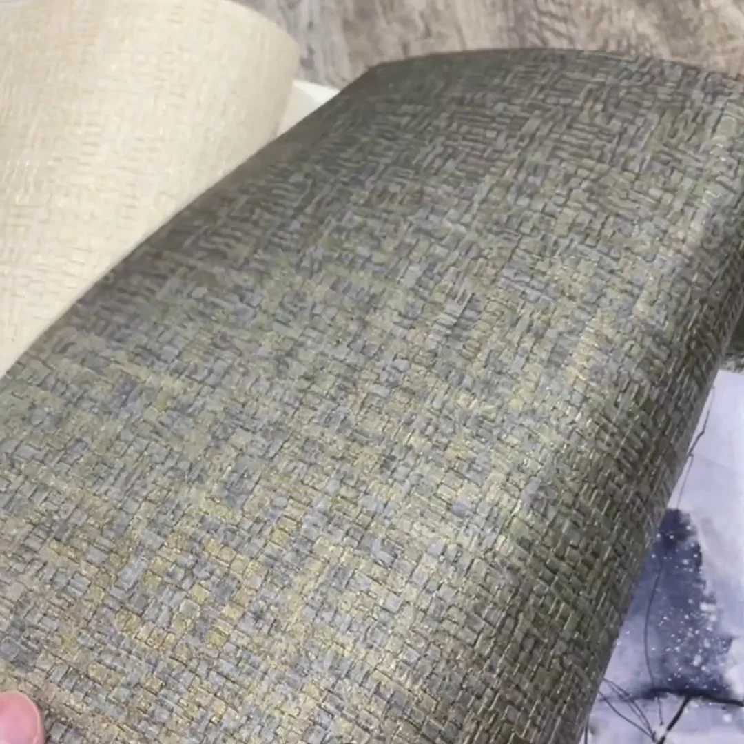 Grasscloth Texture Wallpaper Plain Linen Bedroom Solid Color Wall Paper for Living Room Clothing Store