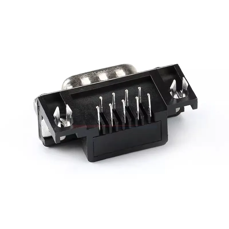 5PCS DR9 RS232 Female Male Connector PCB Mount D-Sub 9Pin PCB Connector 90 Degree Bent Needle DB9 Serial Port Base