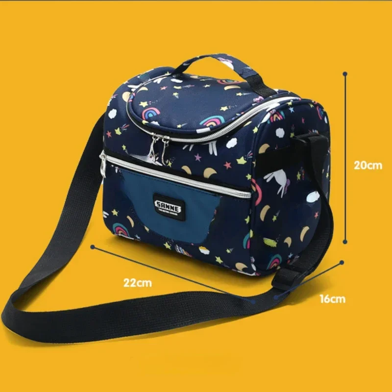 Portable Lunch Bag Men Food Thermal Box Waterproof Handheld Lunchbox Case Picnic Insulated Lunch Bag Kids Bento Bag Cooler Purse